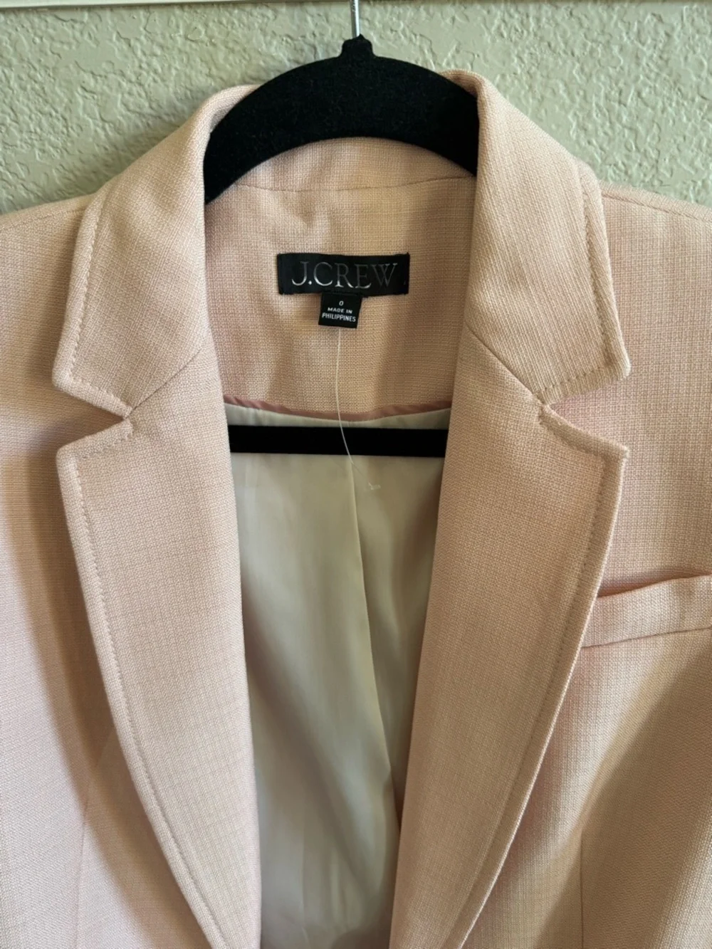J.Crew Arden Blazer in Luster Canvas Women's Size 0 Peach Petal